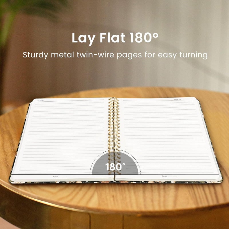 Taja Spiral Journal Notebook for Women, Pretty Hardcover Lined Notebook for Work & Note Taking, Aesthetic Cute Journal for Writing, 140 Pages, 6"x8", Mushroom - Image 4